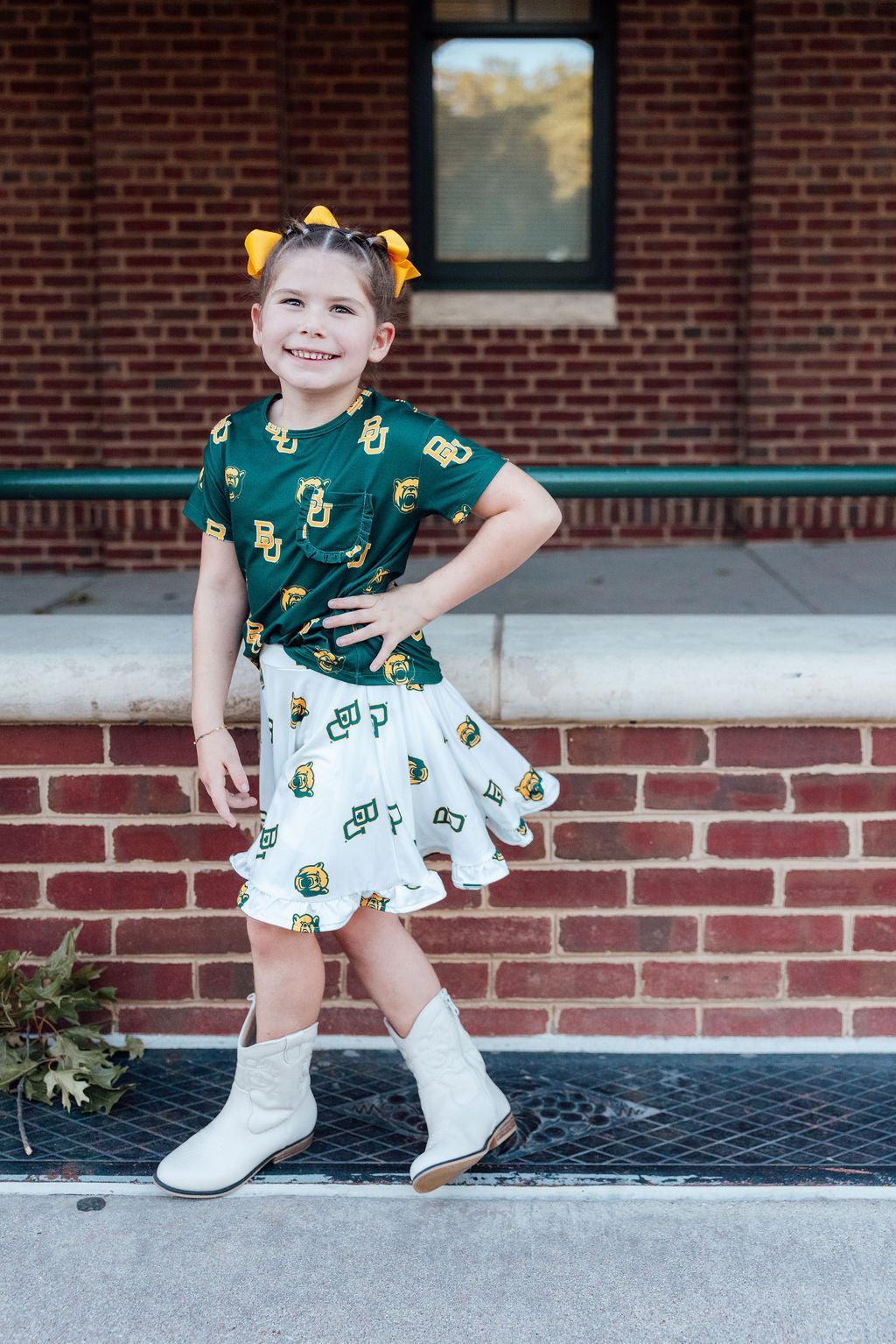 SALE Baylor White Bear Ruffle Twirl Skort 2