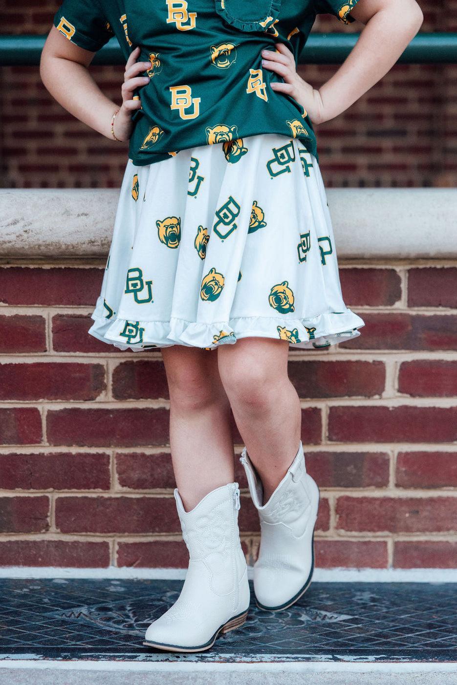 SALE Baylor White Bear Ruffle Twirl Skort 1