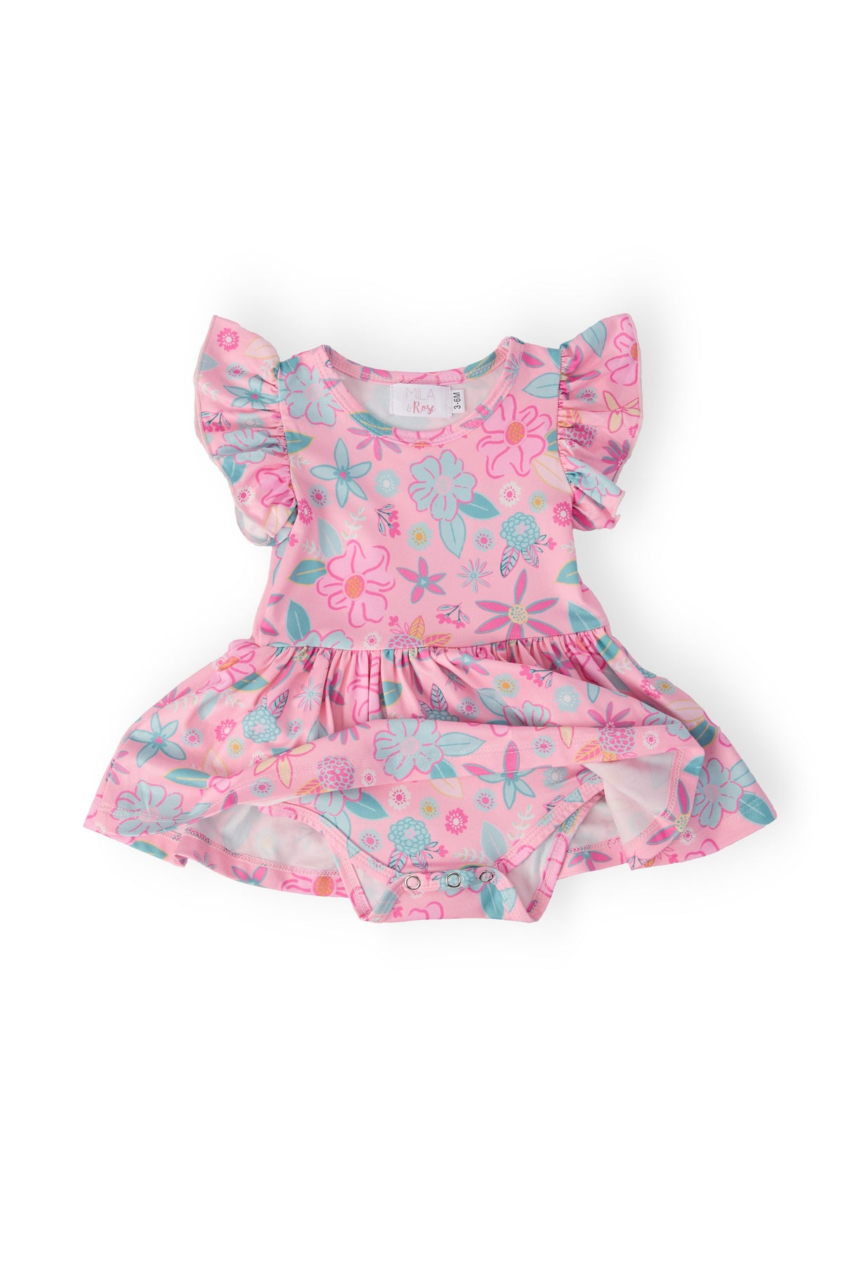 Beachy Blooms S/S Flutter Twirl Bodysuit 2