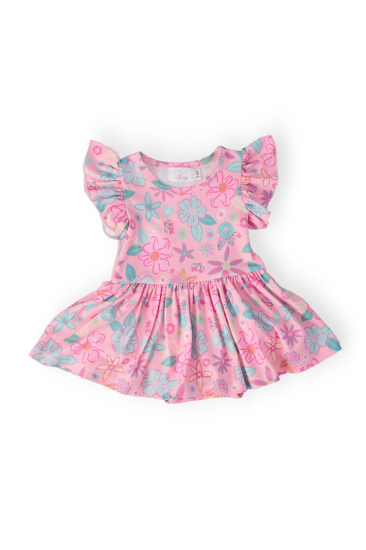 Beachy Blooms S/S Flutter Twirl Bodysuit 1