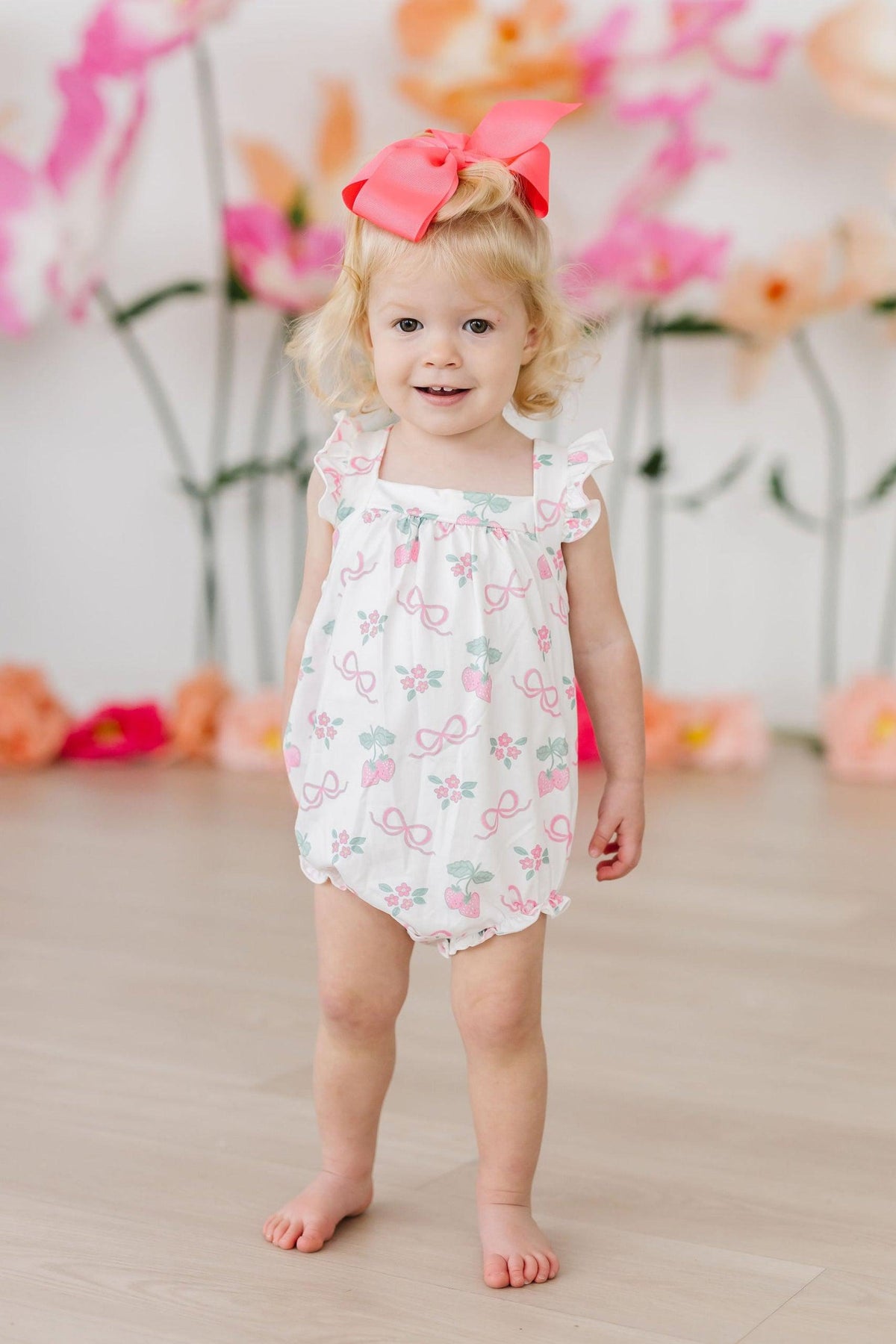 Berries & Bows Ruffle Cross Back Romper 2