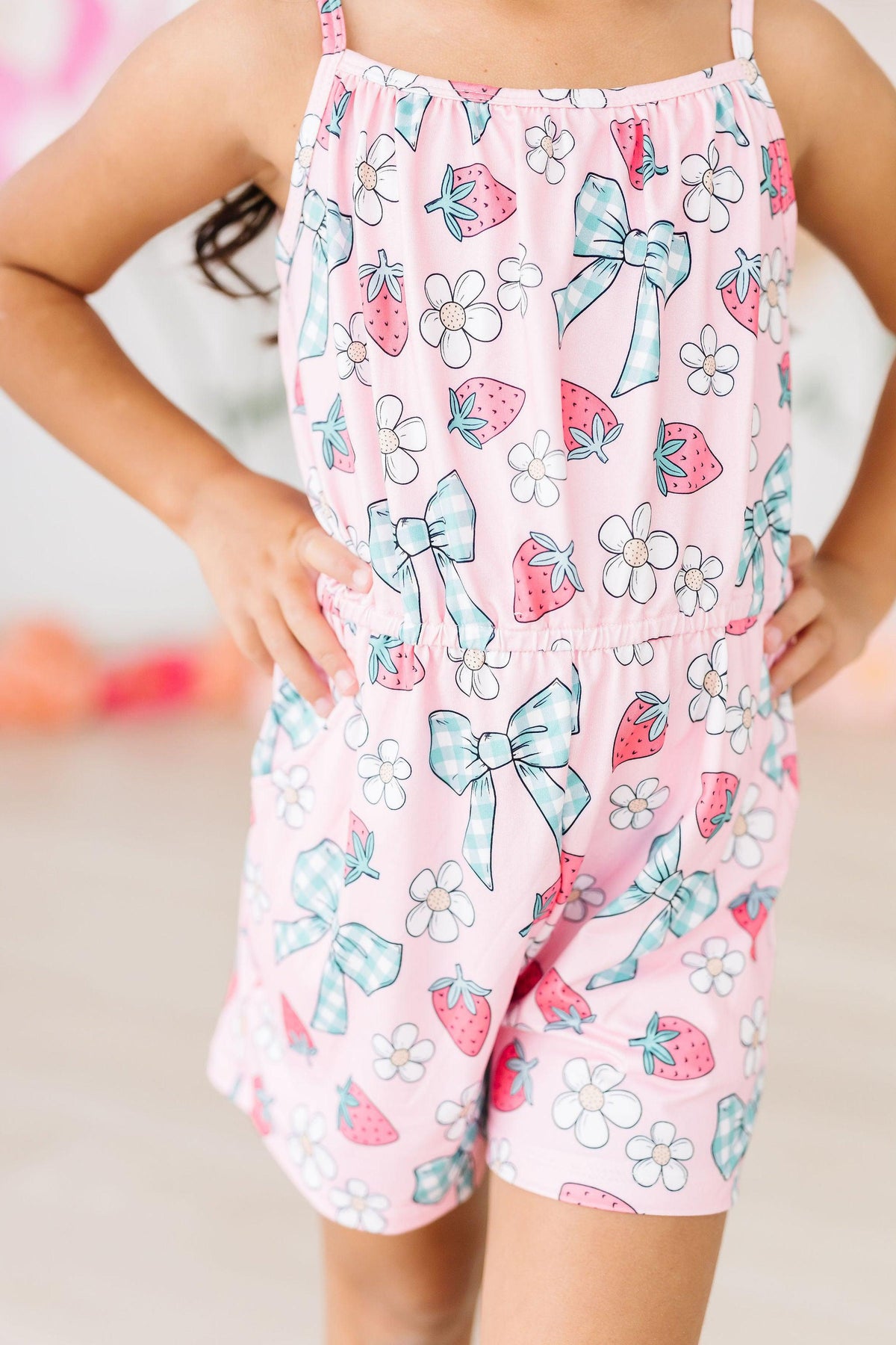 SALE Berry Picnic Strappy Play Romper 2
