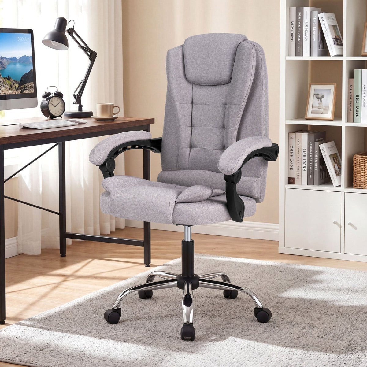 Executive Office Chair with Linkage Armrests & Reclining Back 10