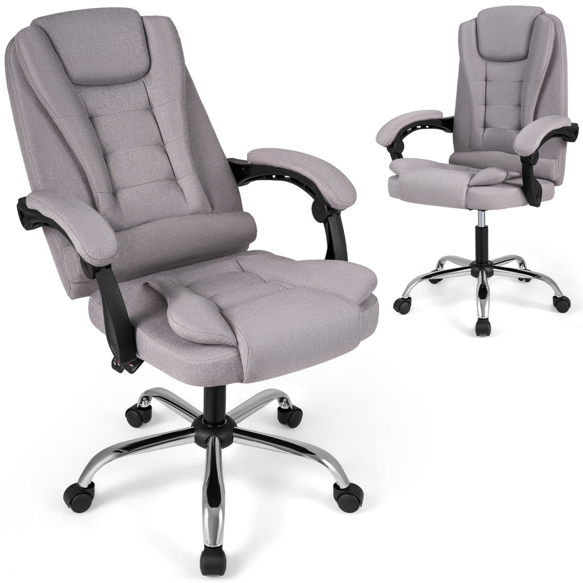Executive Office Chair with Linkage Armrests & Reclining Back 11