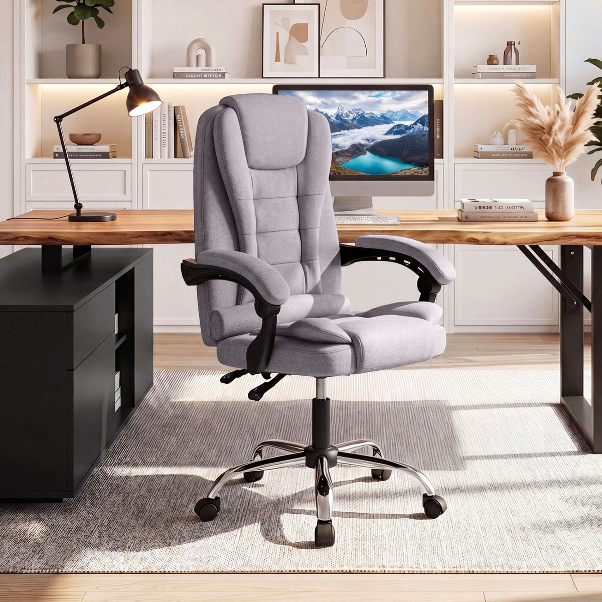 Executive Office Chair with Linkage Armrests & Reclining Back 13