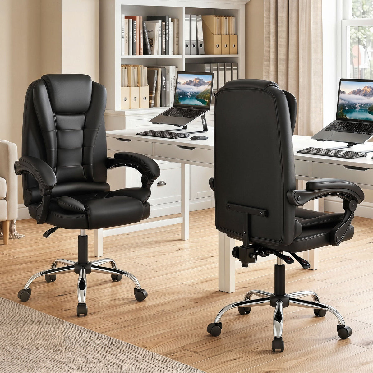 Executive Office Chair with Linkage Armrests & Reclining Back 1