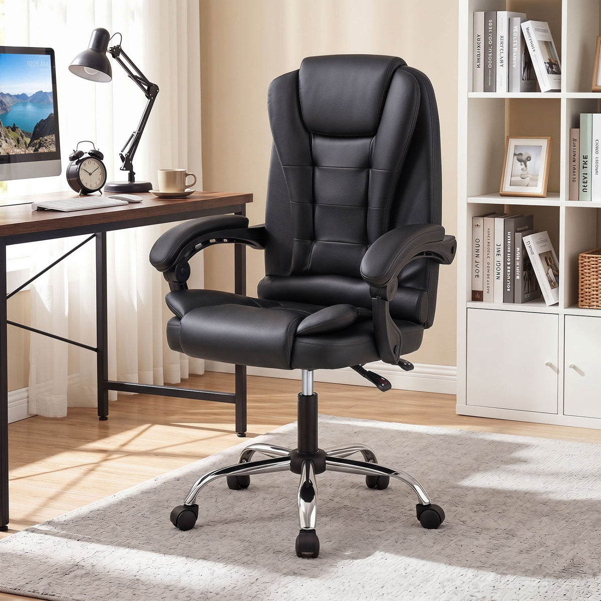 Executive Office Chair with Linkage Armrests & Reclining Back 2
