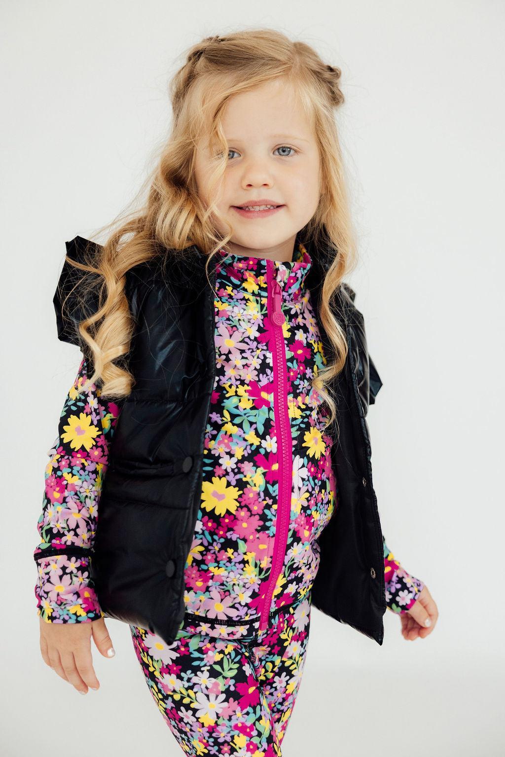 Black Checker Puffer Vest 3