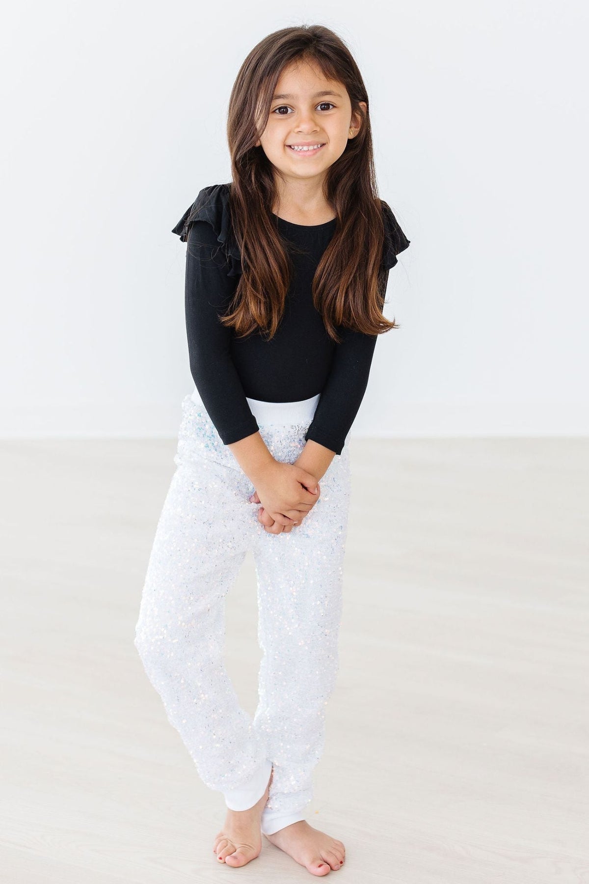 Black L/S Flutter Sleeve Leotard 2