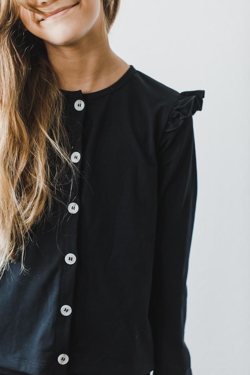 Black Ruffle Cardigan 1