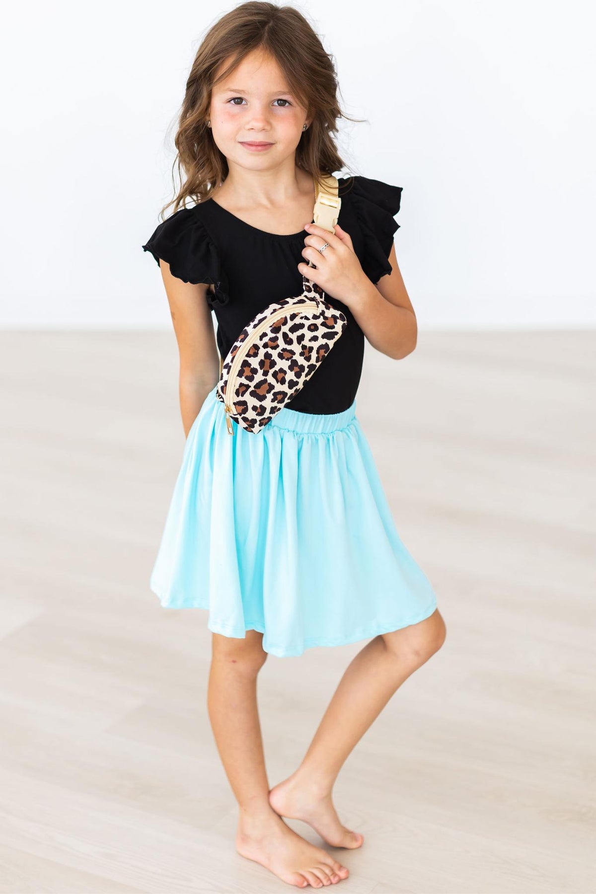 Black S/S Flutter Sleeve Leotard 3