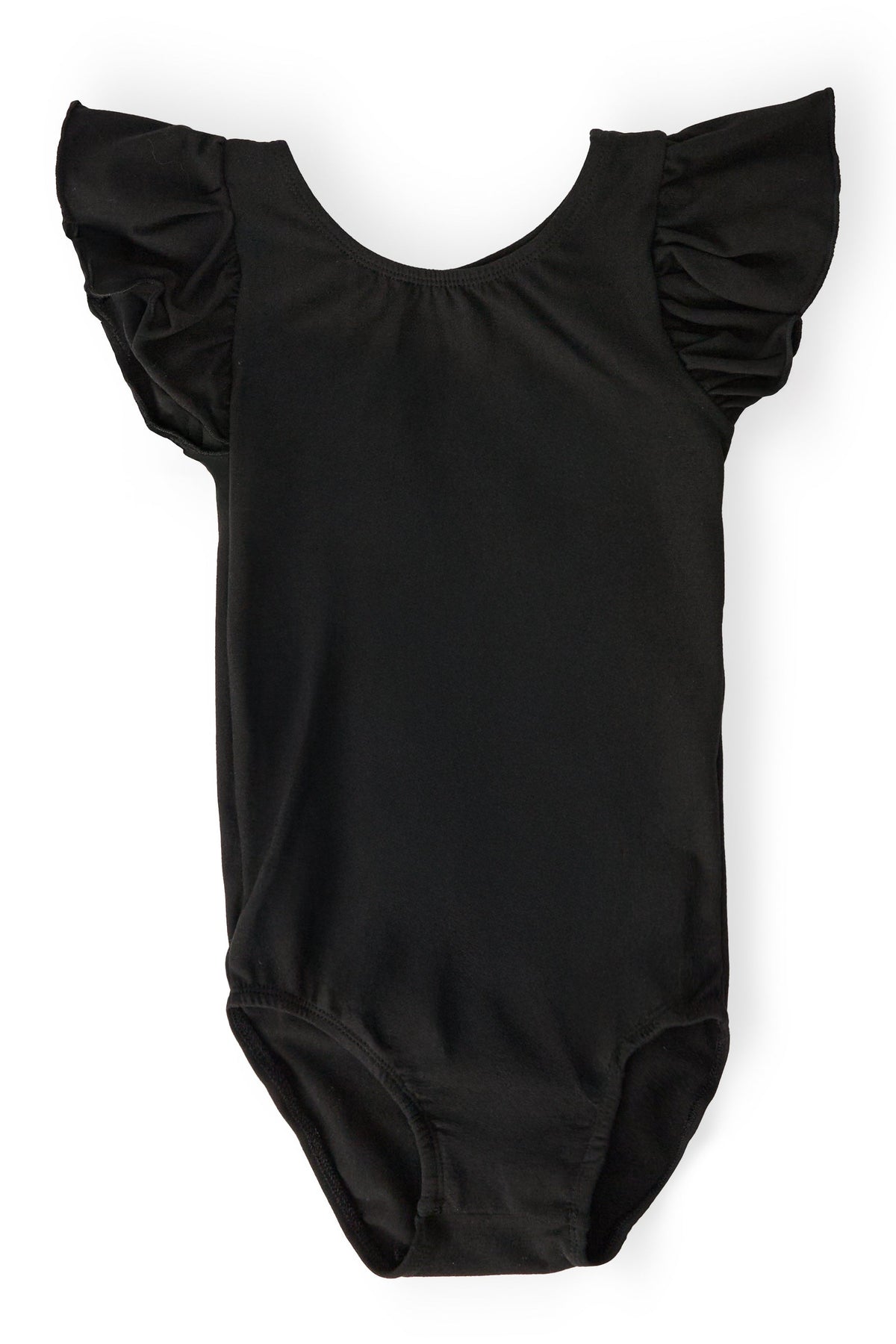 Black S/S Flutter Sleeve Leotard 1