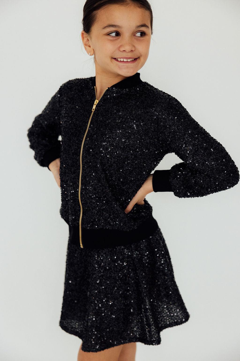 Black Sequin Twirl Skort 3