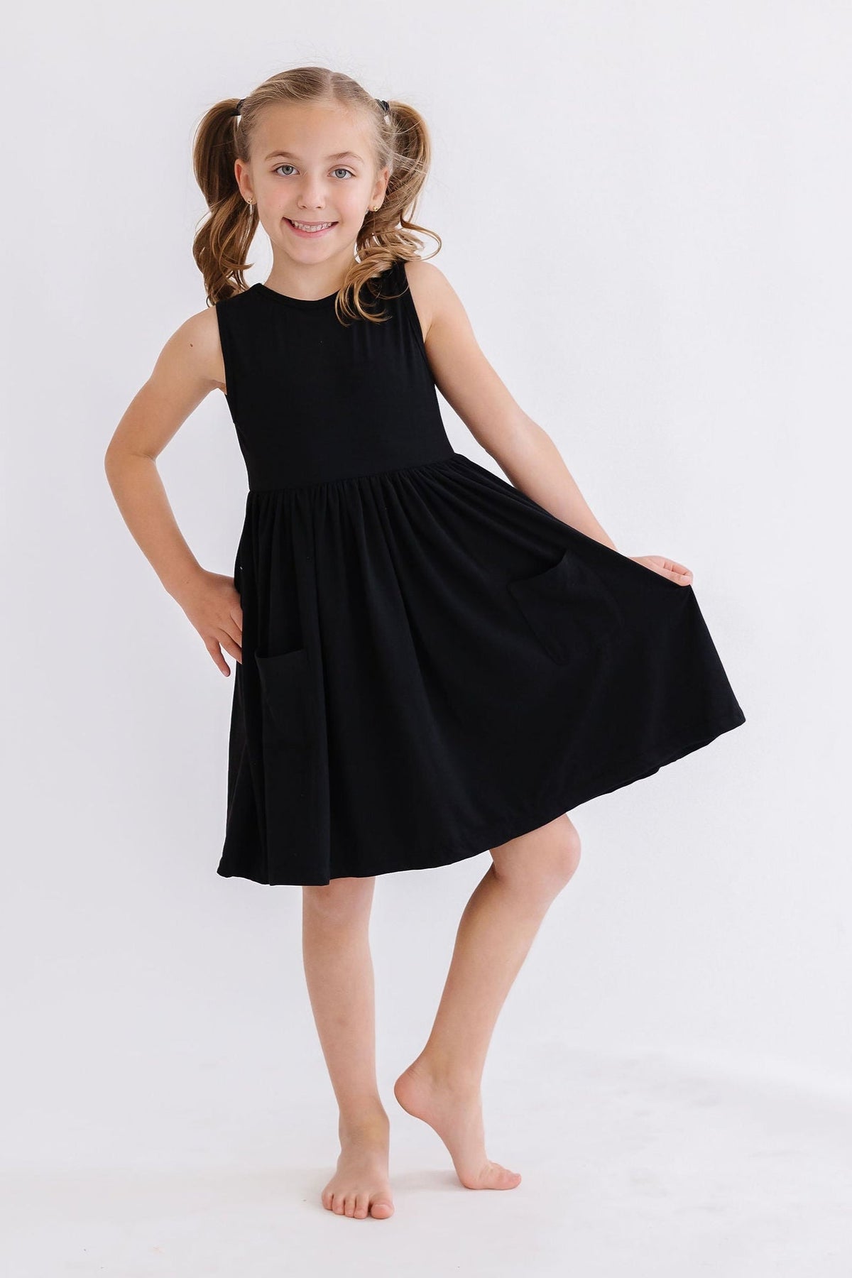 Black Tank Pocket Twirl Dress 3