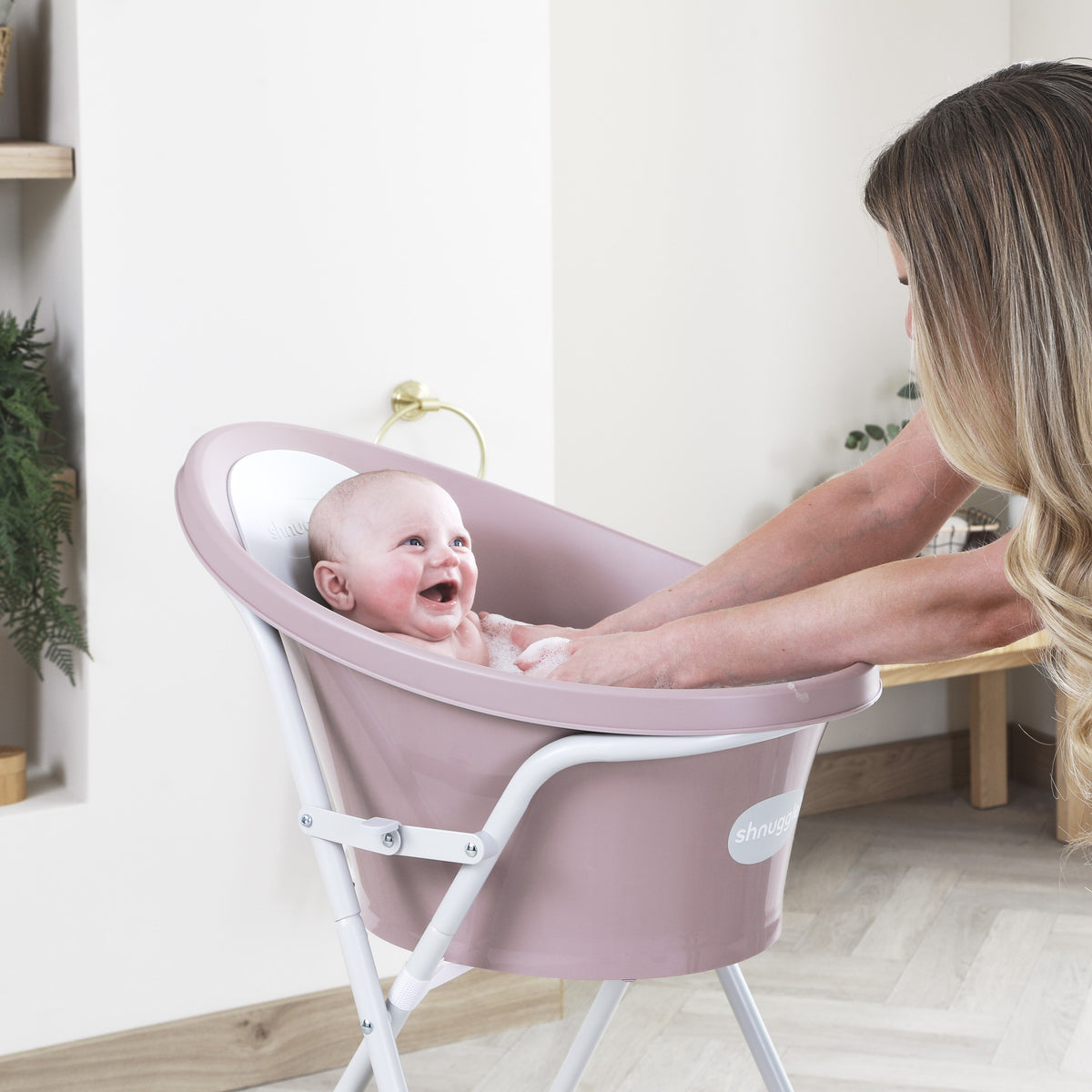 Newborn Bath Essentials Bundle | Baby Bath with Support Bump, Soft Backrest & Rinse Jug | Safe & Stylish Bathtime Set 6