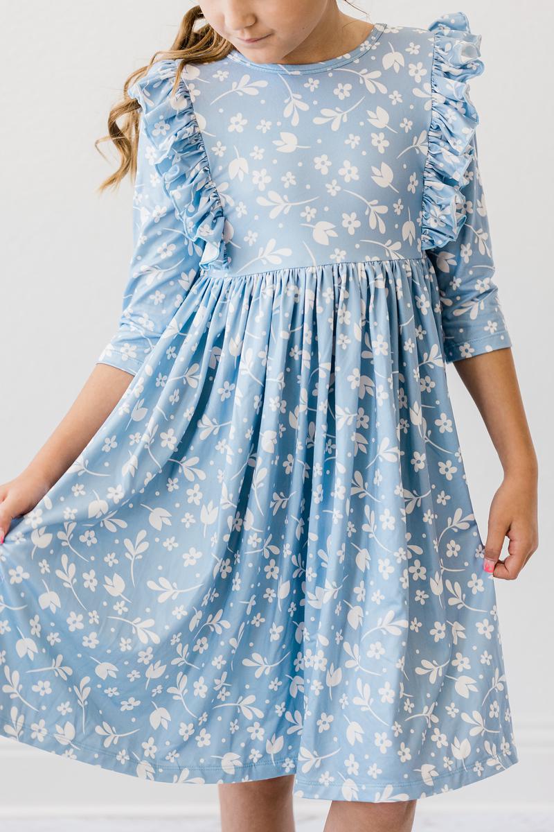Bluebell 3/4 Sleeve Ruffle Twirl Dress 1