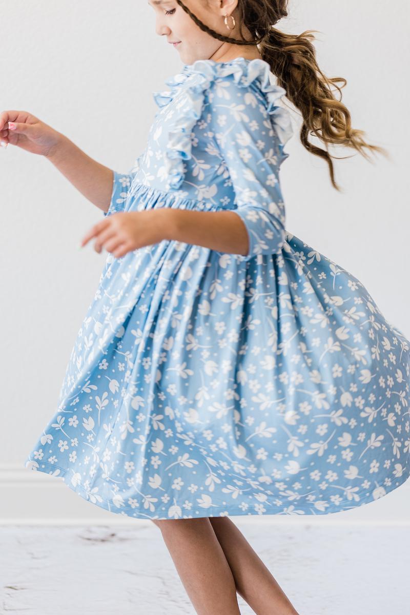Bluebell 3/4 Sleeve Ruffle Twirl Dress 4