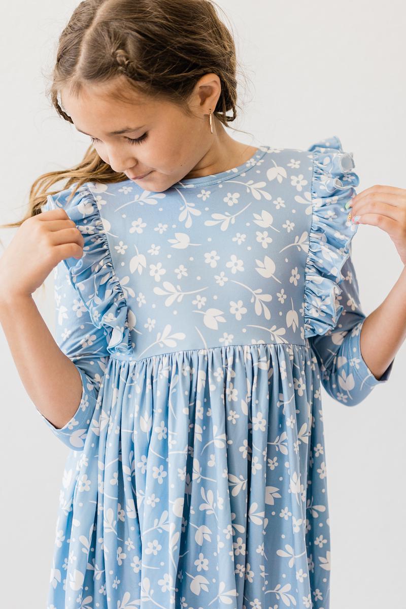 Bluebell 3/4 Sleeve Ruffle Twirl Dress 6