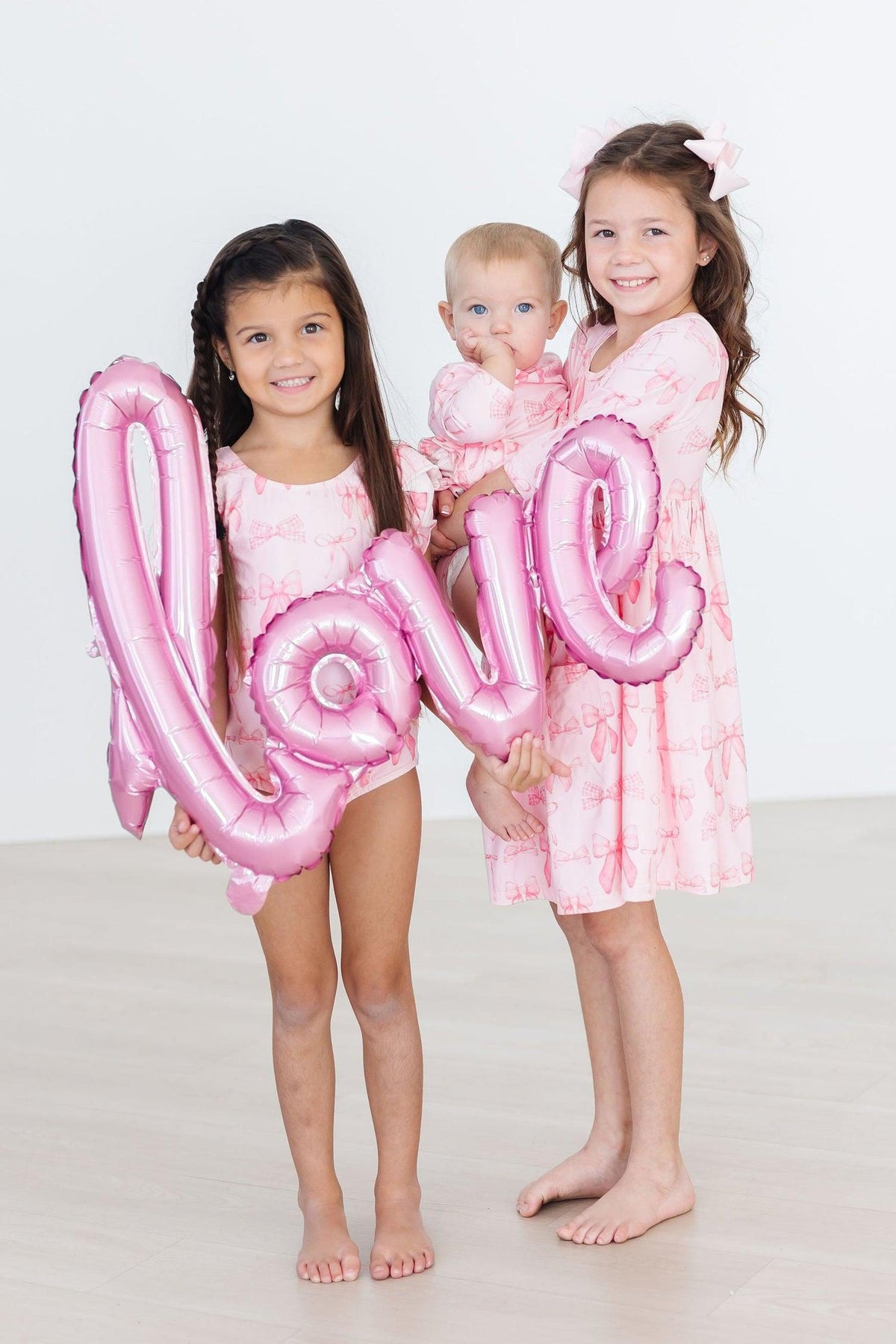 Blushing Bows 3/4 Sleeve Twirl Bodysuit 2