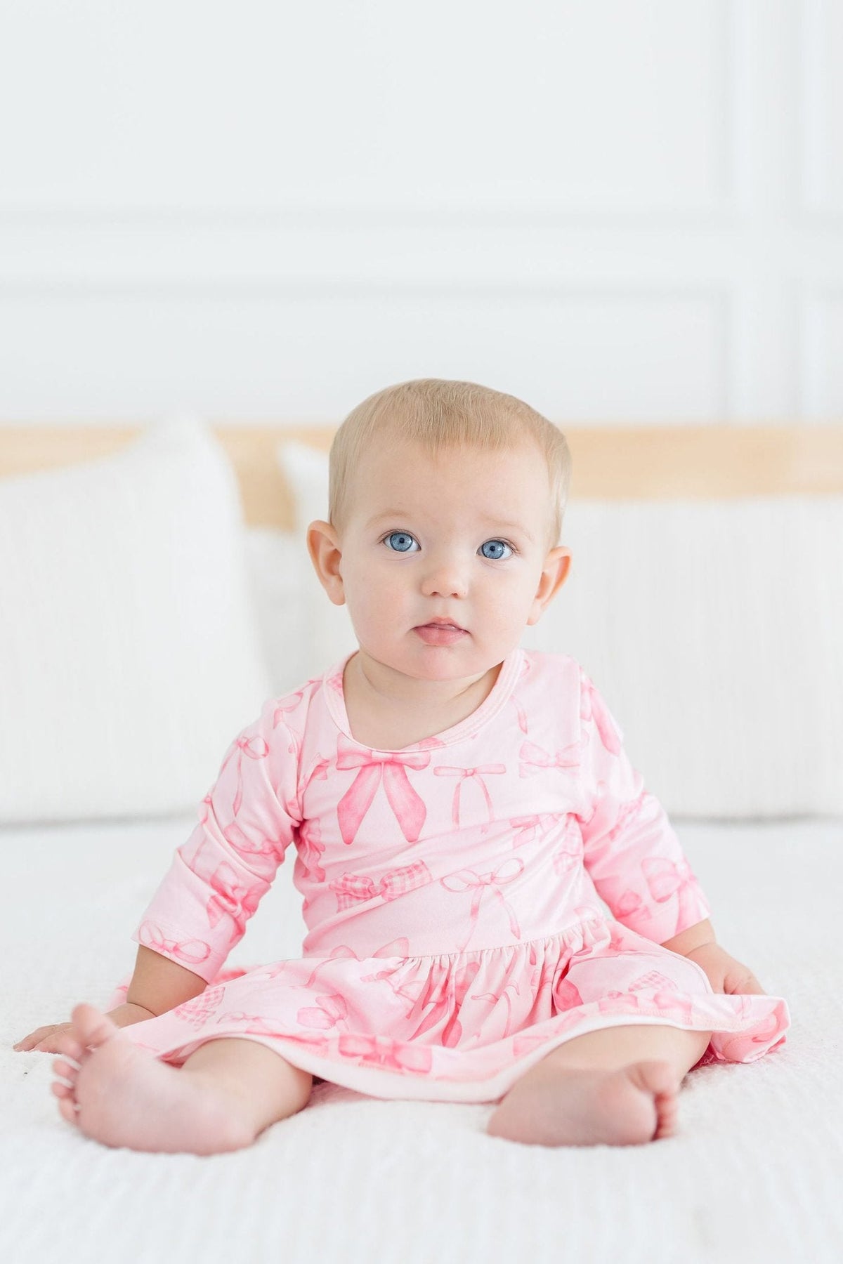 Blushing Bows 3/4 Sleeve Twirl Bodysuit 3