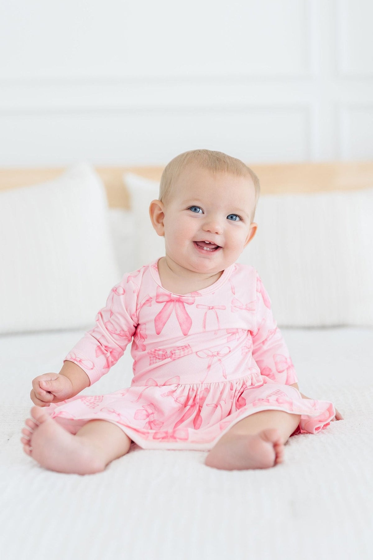 Blushing Bows 3/4 Sleeve Twirl Bodysuit 5