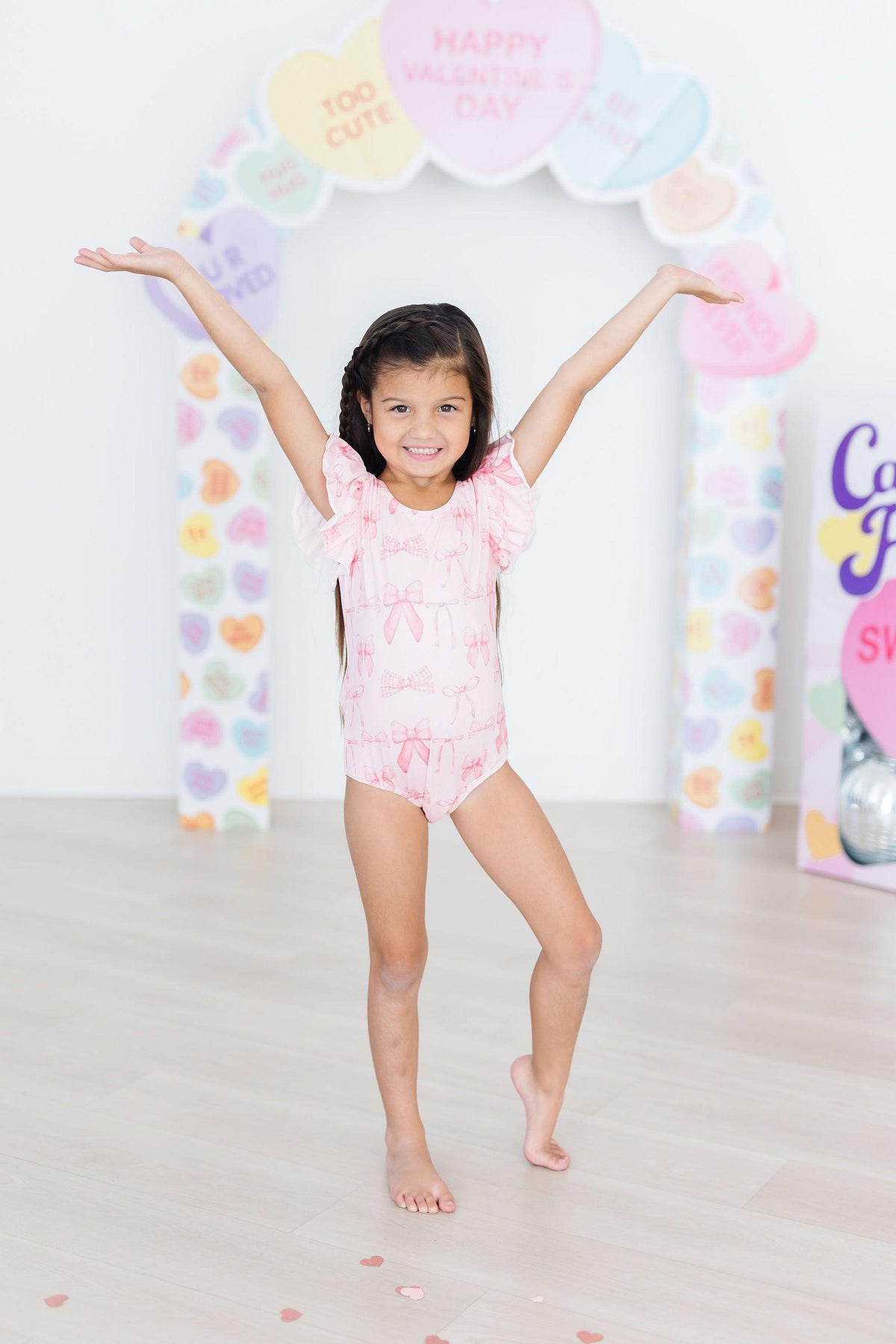 Blushing Bows S/S Flutter Sleeve Leotard 2
