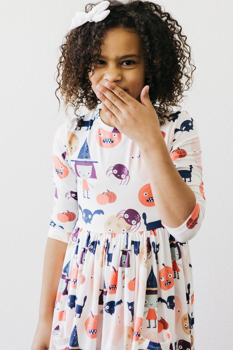 Boo Crew 3/4 Sleeve Pocket Twirl Dress 6