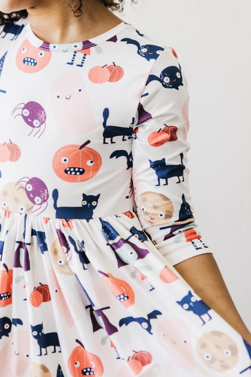 Boo Crew 3/4 Sleeve Pocket Twirl Dress 8