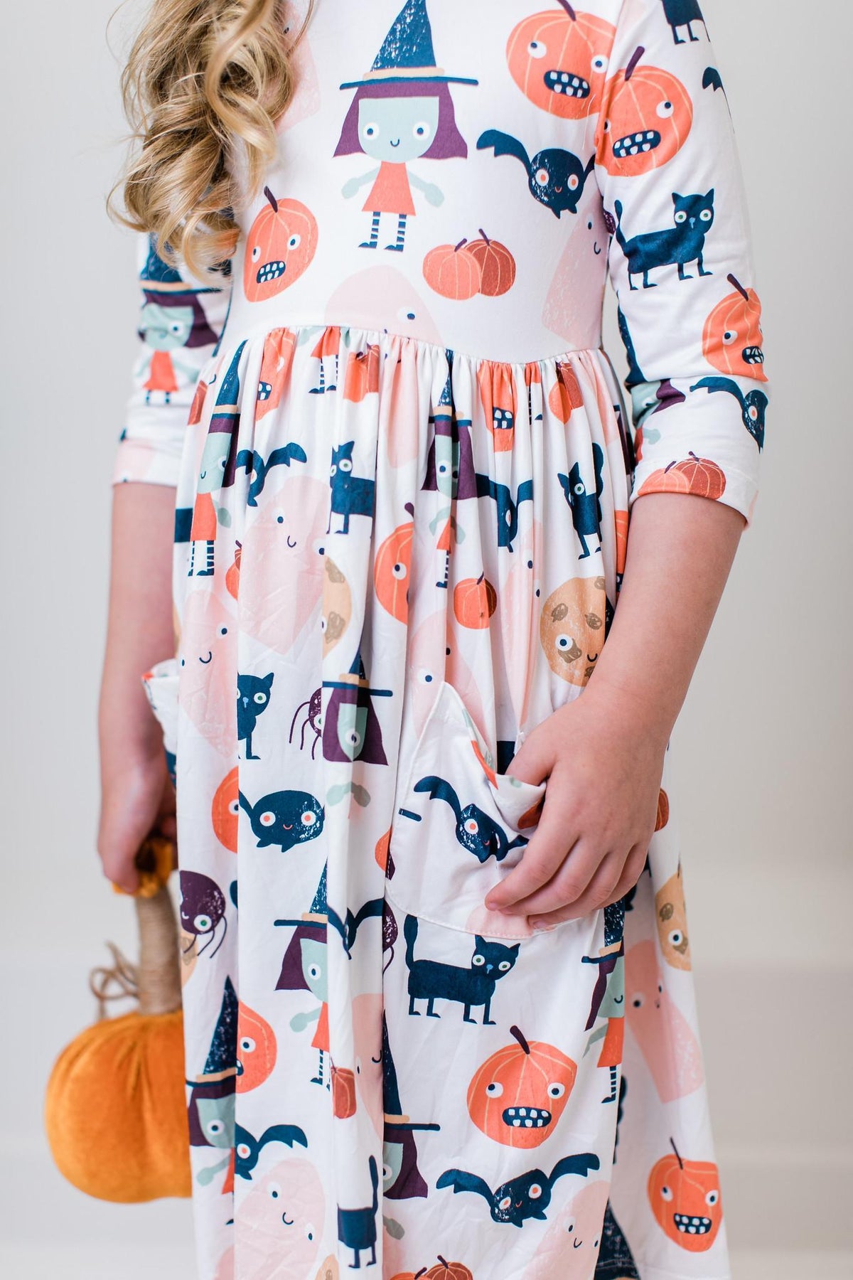 Boo Crew 3/4 Sleeve Pocket Twirl Dress 1