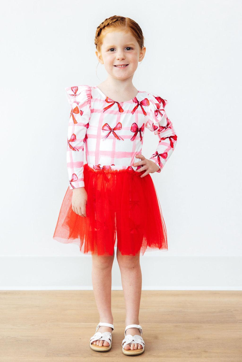 Bow La La L/S Flutter Sleeve Leotard 2