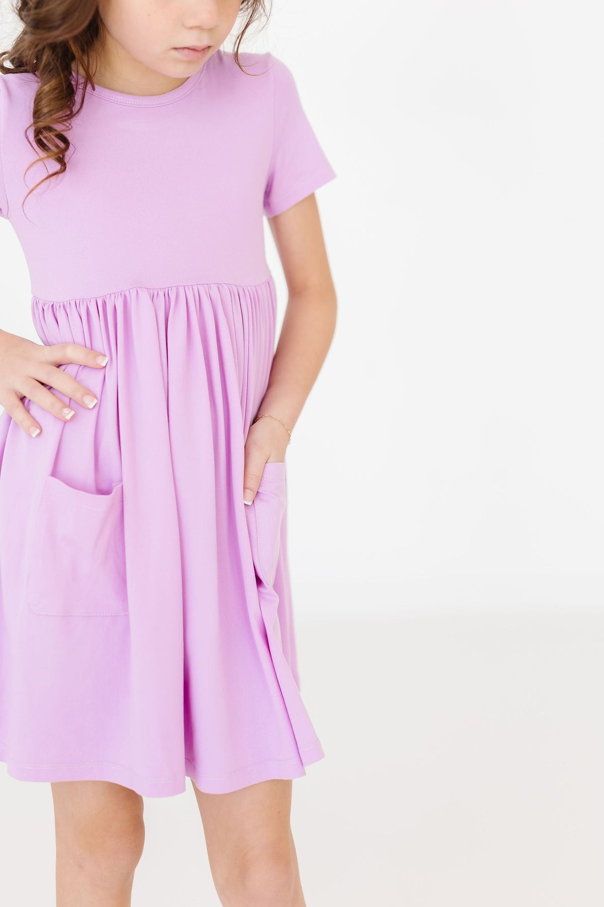Bright Lilac S/S Pocket Twirl Dress 2