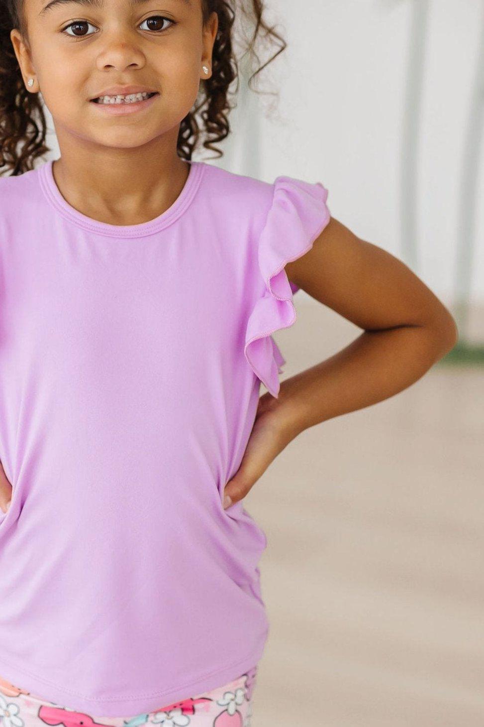 Bright Lilac S/S Ruffle Tee 2