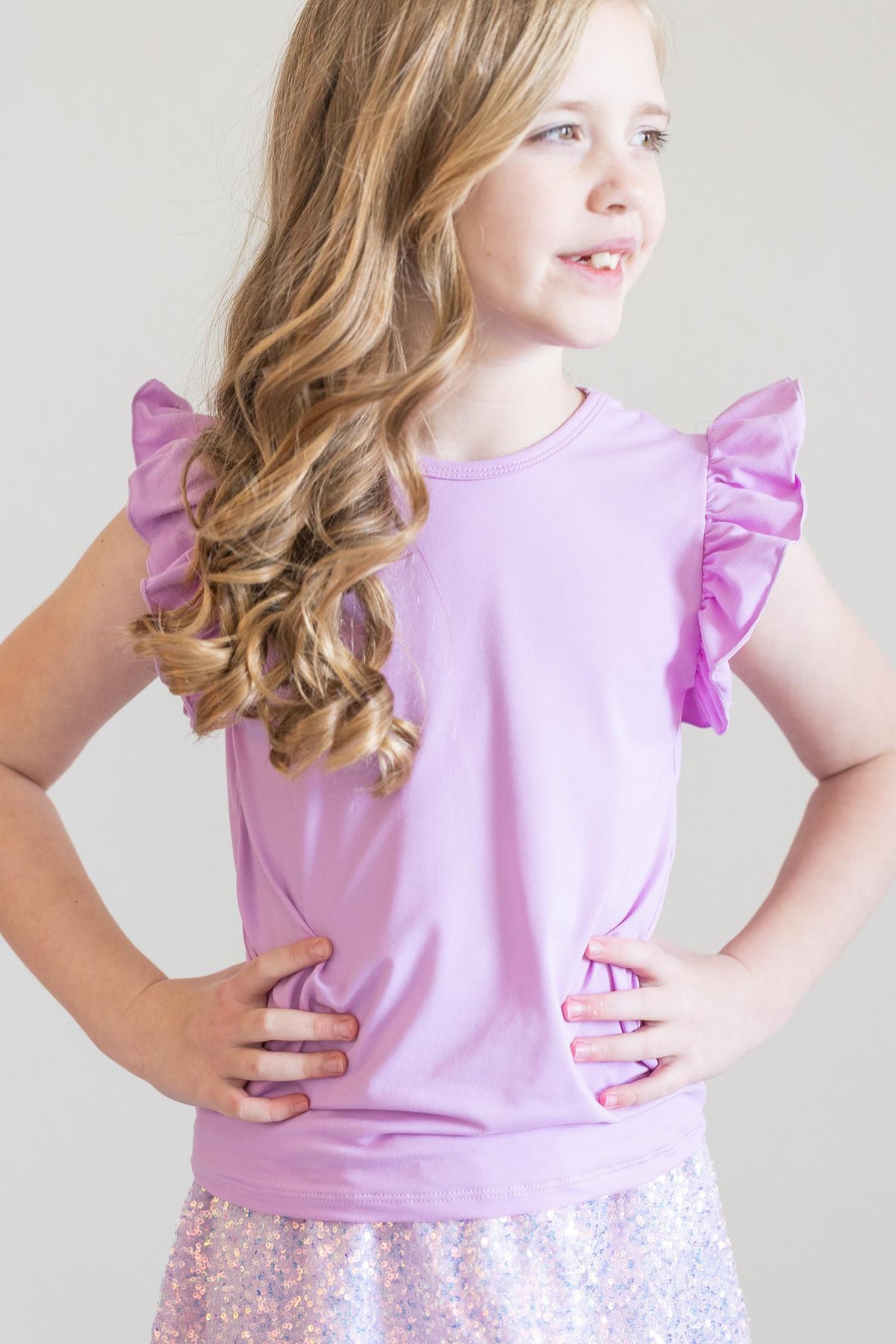 Bright Lilac S/S Ruffle Tee 7