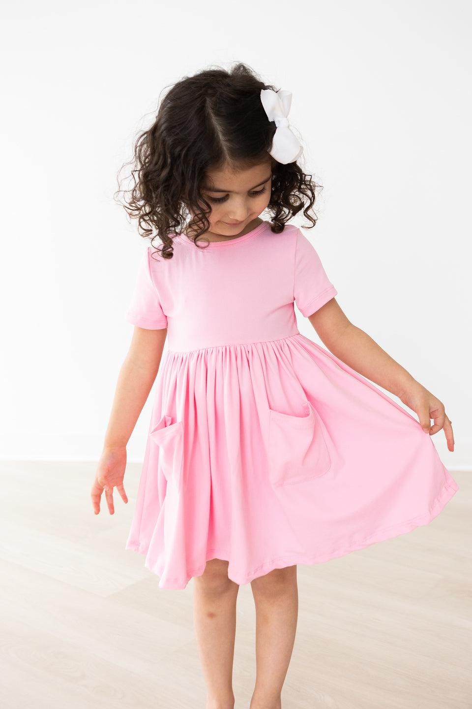 Bubblegum Pink S/S Pocket Twirl Dress 4