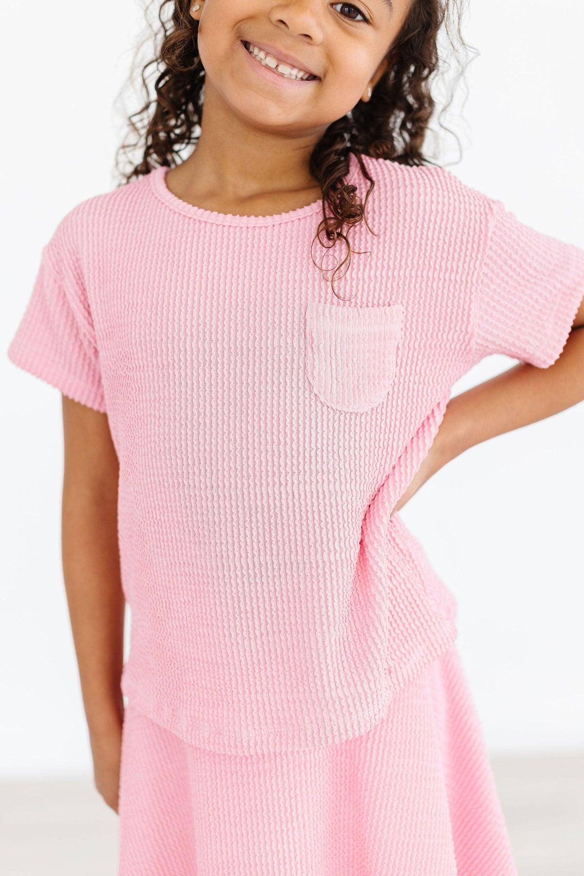 Bubblegum Pink Scrunchy Pocket Tee 1