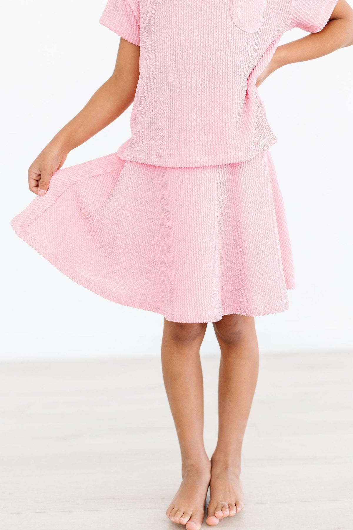 Bubblegum Pink Scrunchy Twirl Skort 1