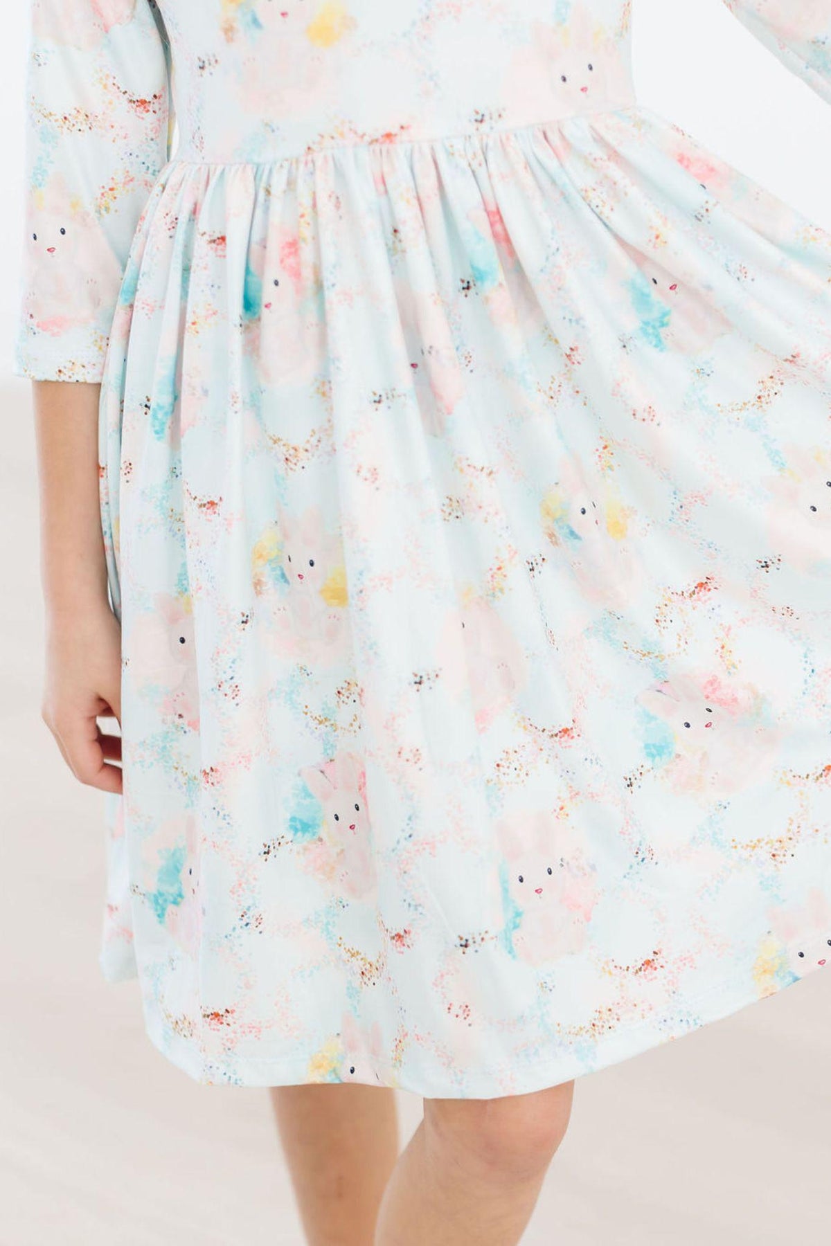 Bunny Dreams 3/4 Sleeve Pocket Twirl Dress 3