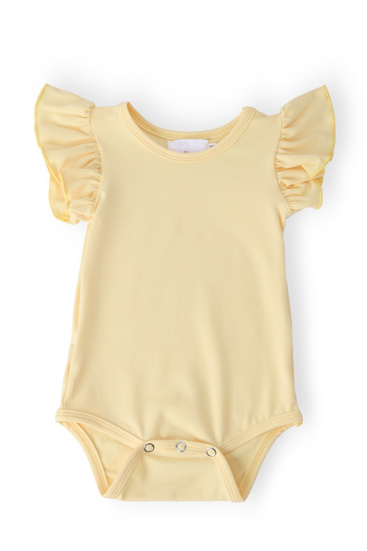 Butter Yellow S/S Flutter Bodysuit 1