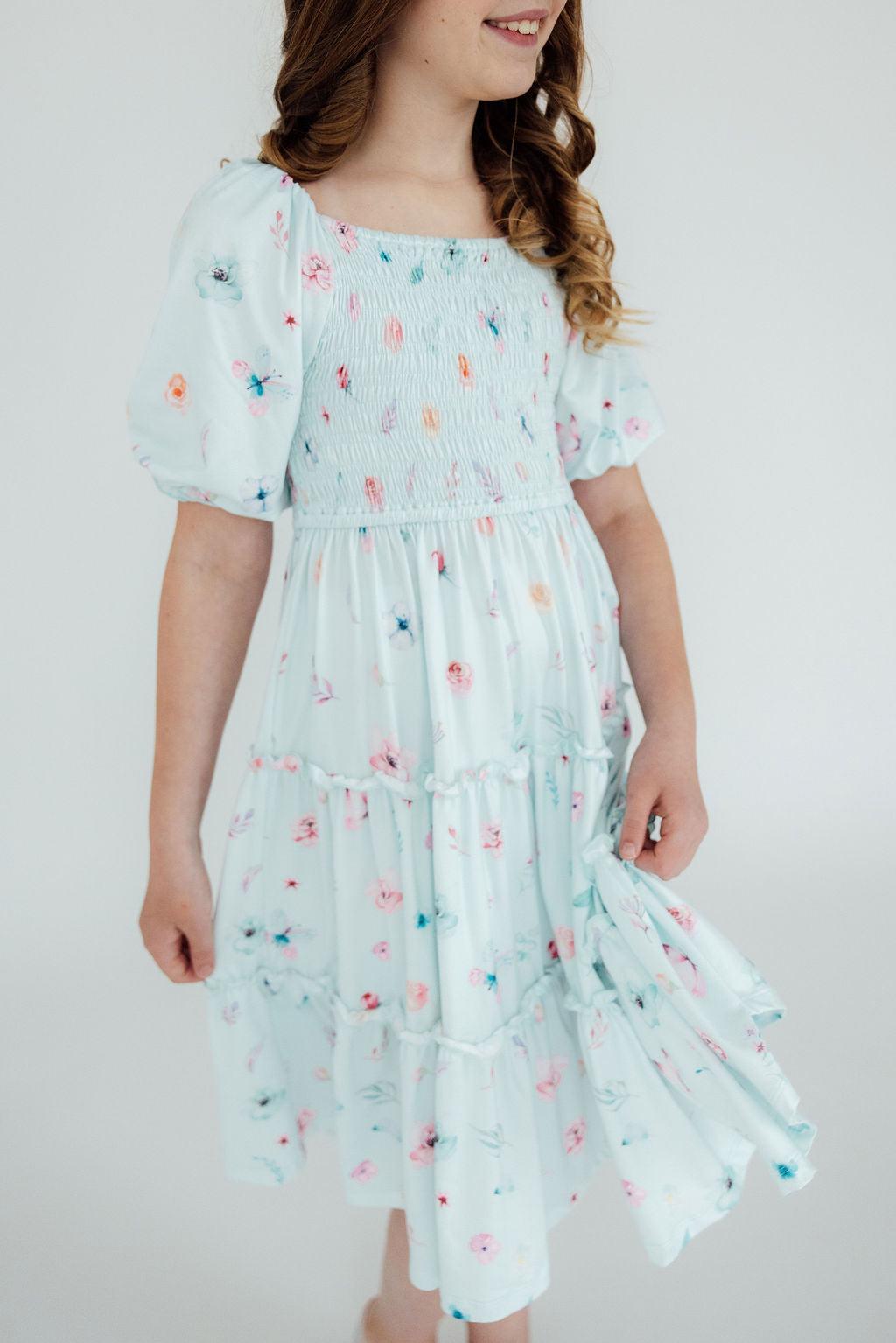 Butterfly Ballet Smocked Ruffle Dress 8