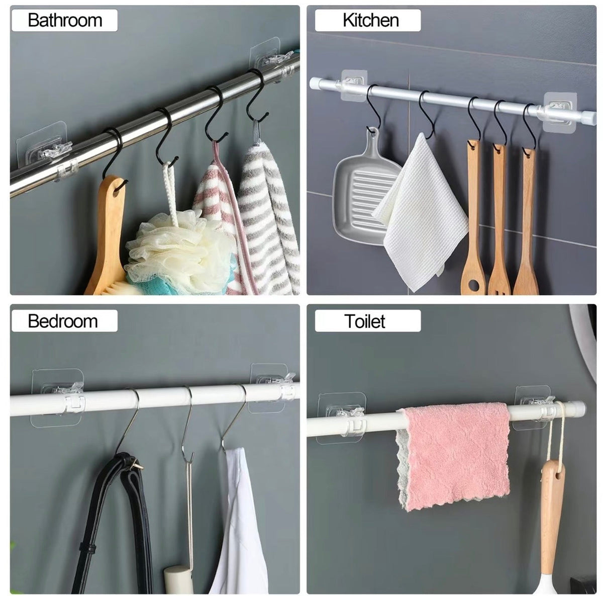 CrystalFix Curtain Rod Hooks Set 7