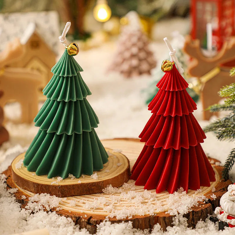 Cute Christmas Tree Candles Novelty Christmas Gifts Mini Wax Candle Red Green Scented Candles for Home Decor 1