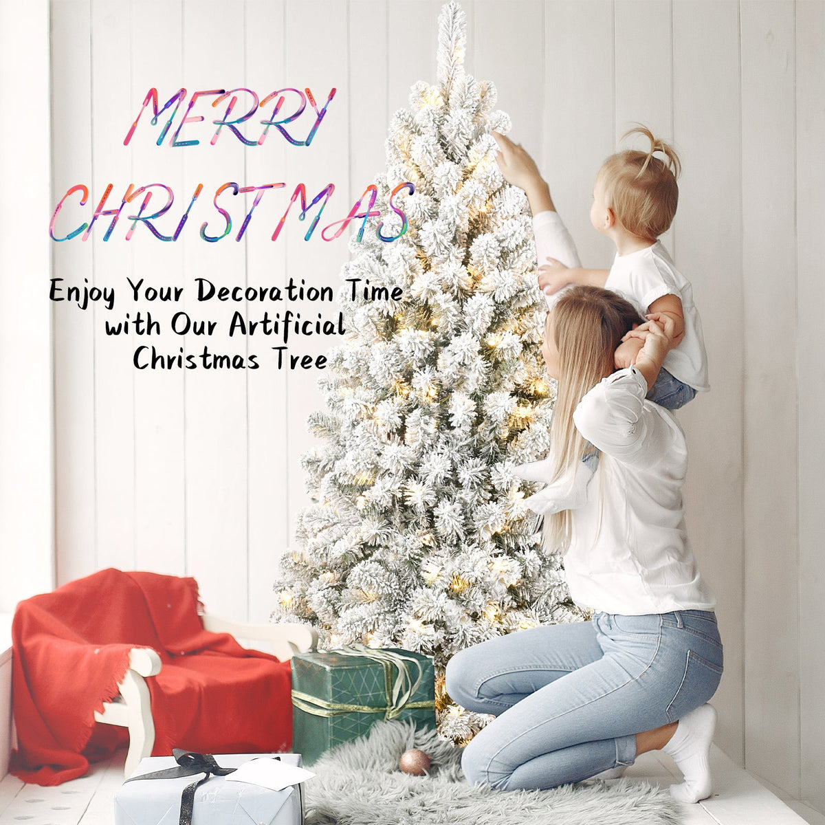 5FT PVC Memory Wire Christmas tree (With Light) 14