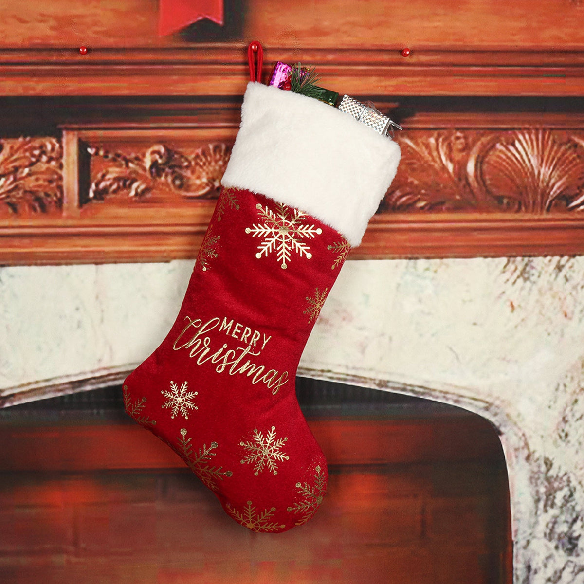 Christmas Stocking Decorations Embroidered Decorations Christmas Hot Stamped Socks 4
