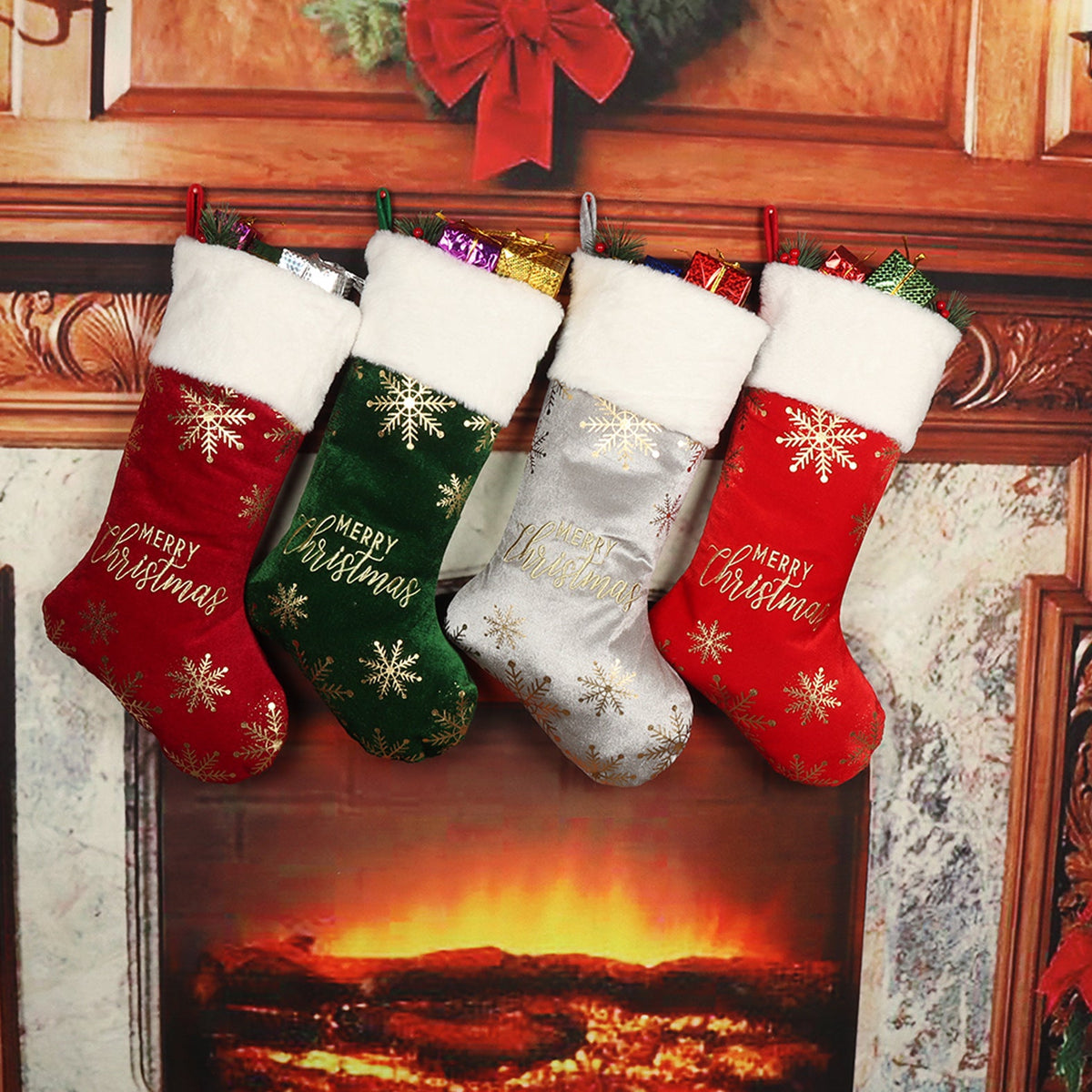 Christmas Stocking Decorations Embroidered Decorations Christmas Hot Stamped Socks 1