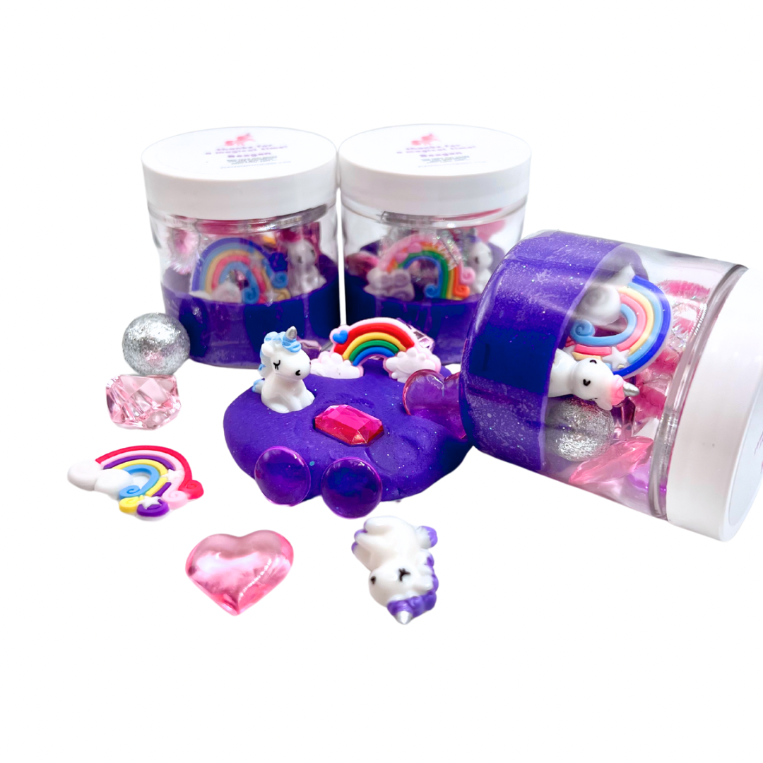 Rainbow Unicorn Play Dough Party Favors for Kids' Birthdays 6