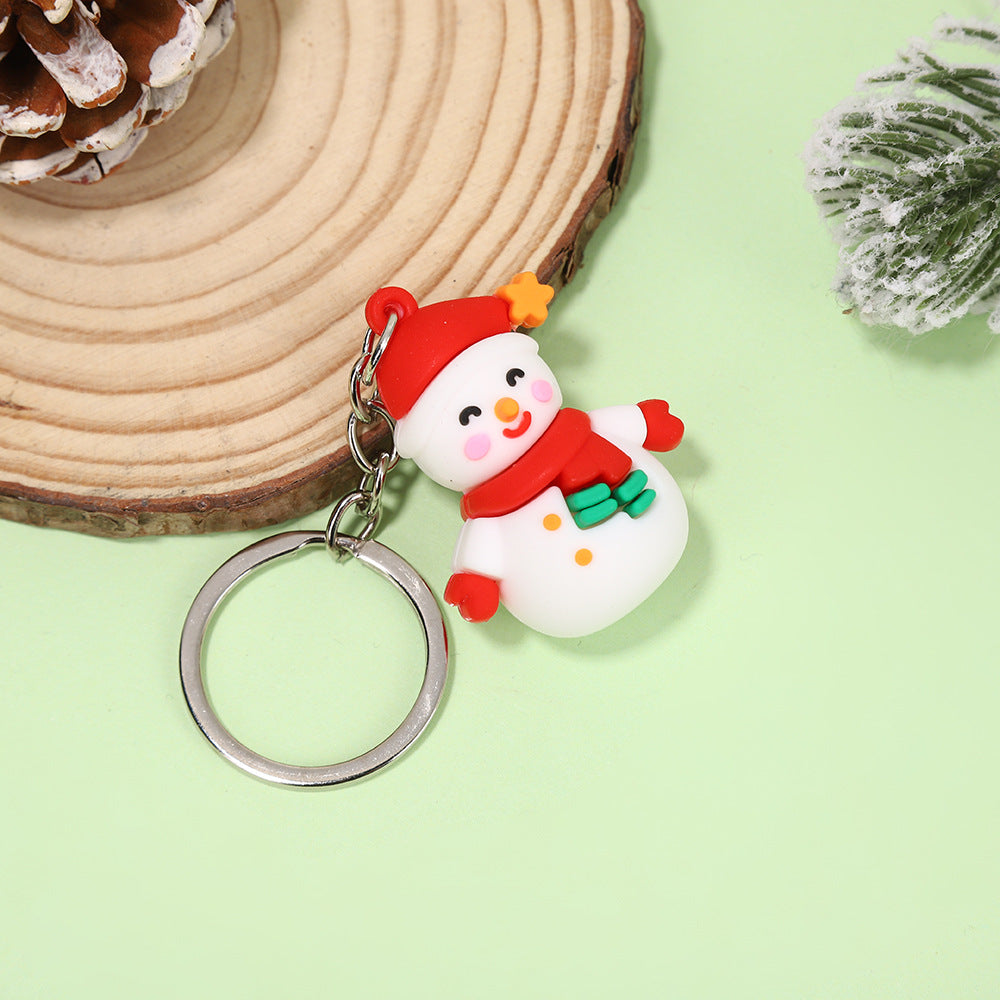 Christmas series keychains cute cartoon soft rubber dolls creative three-dimensional Santa Claus pendants small gifts 2