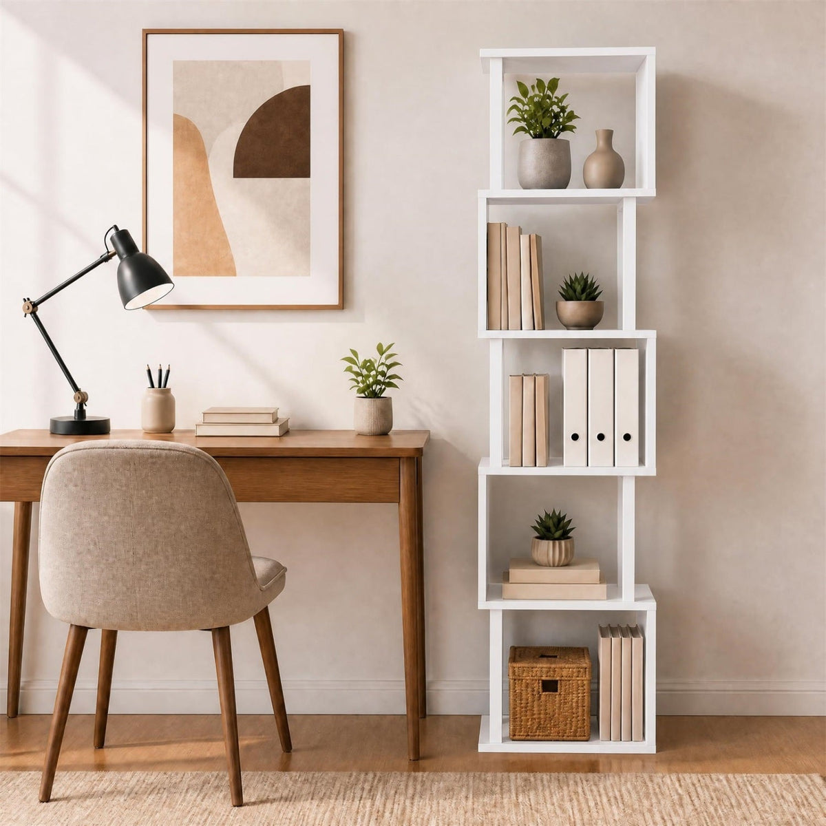 5-Tier S-Shaped Bookshelf with Open Cubes & Anti-Tip Kit 17