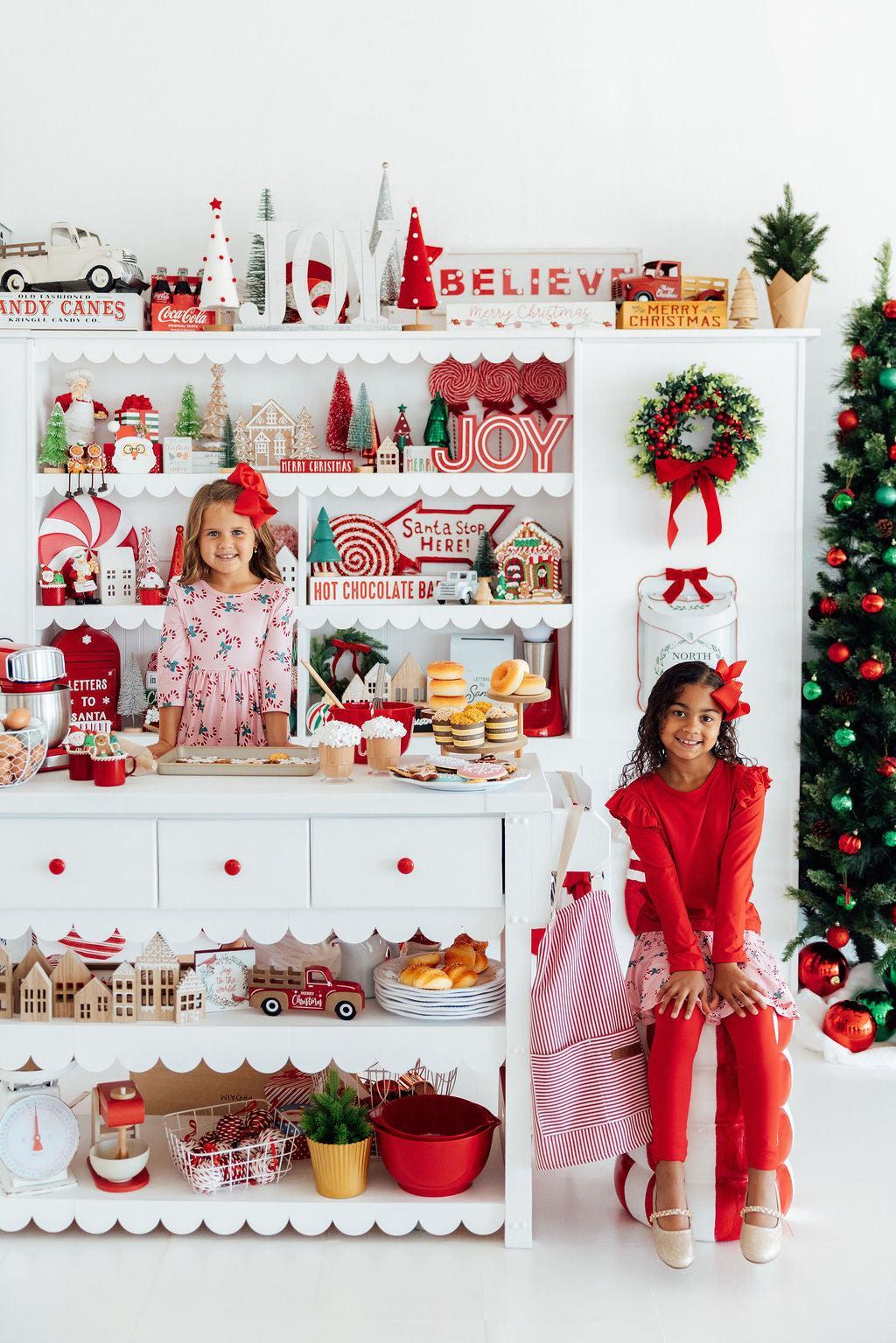 Candy Cane Cutie 3/4 Sleeve Pocket Twirl Dress 3