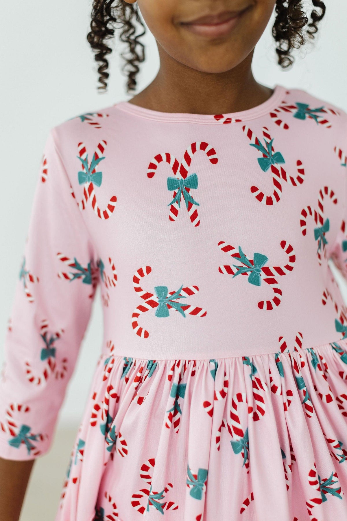 Candy Cane Cutie 3/4 Sleeve Pocket Twirl Dress 8