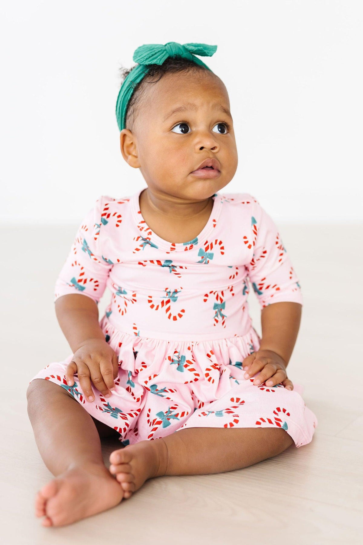 Candy Cane Cutie 3/4 Sleeve Twirl Bodysuit 2